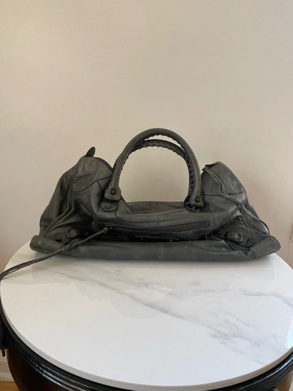 Balenciaga Work Bag RH | Vintage Leather | Muted Green | Authenticated - Picture 7 of 12